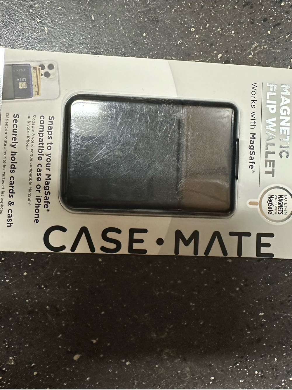case-mate Black Magnetic Flip Wallet for MagSafe